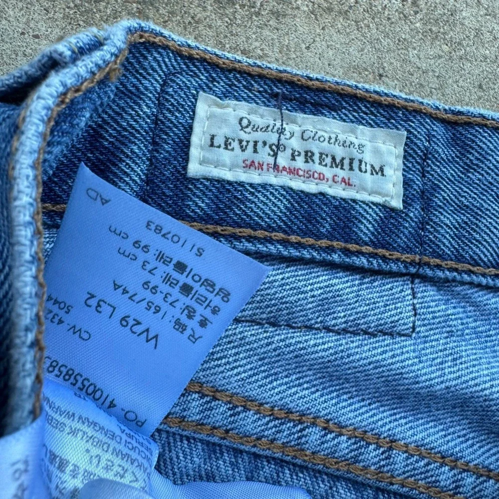 Vintage 90s Levis Big E 501 90s Style Workwear Gorpcore Blue W29 L32 (g4a)
